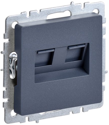Розетка компьютерная без рамки IEK Brite РК10-2-БрМ 2-м. RJ45+RJ45 5e маренго картинка
